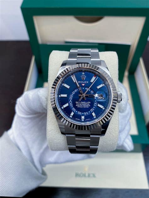 blue dial rolex sky dweller